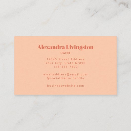 モダンクリエイティブオレンジボタニカルプロフェッショナル 名刺 (裏面)