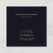 モダンクリエイティブデザインブエレガントラック金ゴールドテンプレート スクエア名刺 (裏面)