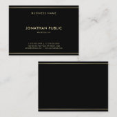 モダンクリエイティブブラック金ゴールドテンプレートラグジュアリークラシー 名刺 (正面/裏面)