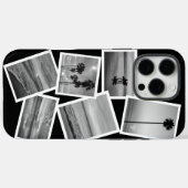 モダンクリエイティブブラック&ホワイトカスタムフォトコラージュ Case-Mate iPhoneケース (裏面 (横))