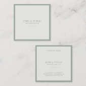 モダンクリエイティブプミニマルラインエレガントグリーン スクエア名刺 (正面/裏面)