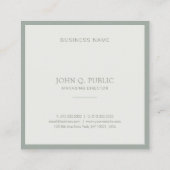 モダンクリエイティブプミニマルラインエレガントグリーン スクエア名刺 (裏面)