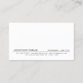 モダンクリエイティブプロフェッショナル白黒プレーン 名刺 (裏面)