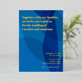 モダンクリエイティブボホ抽象芸術ブ結婚ルーズ金ゴールド 箔招待状 (立ち正面)