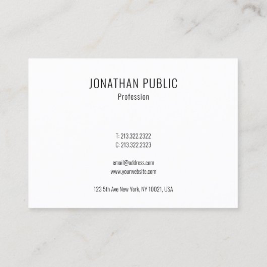 モダンクリエイティブミニマルテンプレートシンプルデザイン 名刺 (裏面)