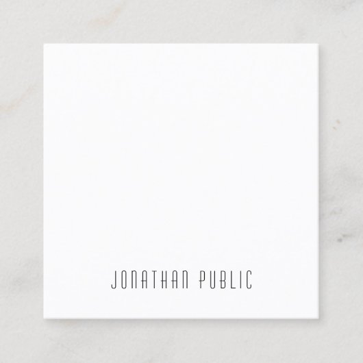 モダンクリエイティブミニマルテンプレートプロフェッショナルシック スクエア名刺 (正面)