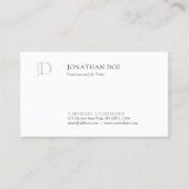 モダンクリエイティブモノグラム白シンプルテンプレート 名刺 (正面)