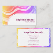 モダンクリエイティブ抽象芸術レインボーウェーストライプブ 名刺 (正面/裏面)