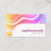 モダンクリエイティブ抽象芸術レインボーウェーストライプブ 名刺 (正面)