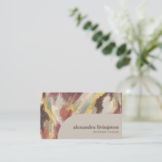 モダンクリエイティブ抽象芸術自然ブラウンプロフェッショナル 名刺 (スタンド正面)