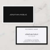 モダンクリエイティブ白黒プロフェッショナルエレガント 名刺 (正面/裏面)