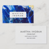 モダンクリエイティブ芸術的デザインブルー抽象芸術 名刺 (正面/裏面)