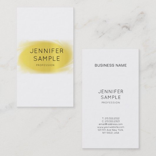 モダンクリエイティブ金ゴールドデザインプロフェッショナルプレーン 名刺 (正面/裏面)