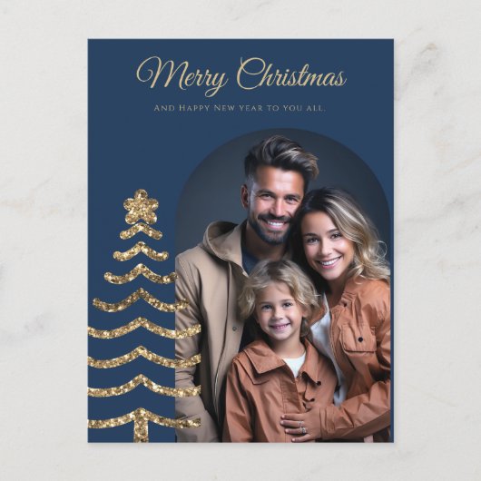 モダンクリススタイリッシュスミニマル写真家族 ポストカード (正面)