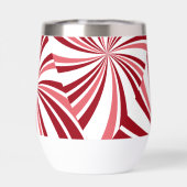 モダンクリスマスのお菓子の赤ホワイトウォーターボトル (背面)