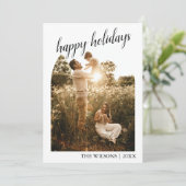 モダンクリスマスのアーチファミリーフォトホリデー 招待状 (スタンド正面)