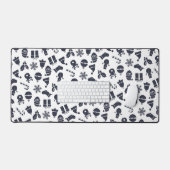 モダンクリスマスのシームレスパターン デスクマット (キーボード&マウス)