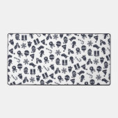 モダンクリスマスのシームレスパターン デスクマット (正面)