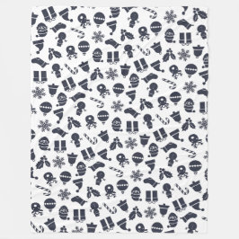 モダンクリスマスのシームレスパターン フリースブランケット