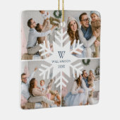 モダンクリスマスのスノーフレークモノグラム4枚の写真 セラミックオーナメント (右)