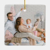 モダンクリスマスのスノーフレークモノグラム4枚の写真 セラミックオーナメント (裏面)