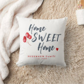 モダンクリスマスのホームスイートホーム家族の写真 クッション (ブランケット)