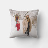 モダンクリスマスのホームスイートホーム家族の写真 クッション (裏面)