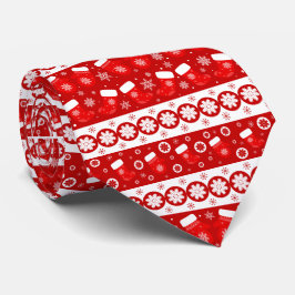 モダンクリスマスのミトンとストッキングパターン ネクタイ