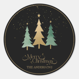 モダンクリスマスのミニマリスト ラウンドシール