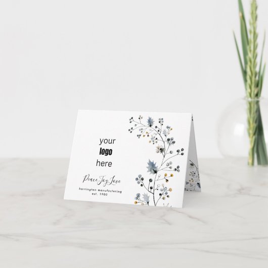 モダンクリスマスのロゴビジネス折り シーズンカード (正面)