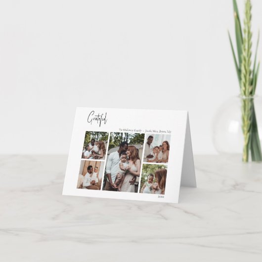 モダンクリスマスの台本が五枚折り感謝 シーズンカード (正面)