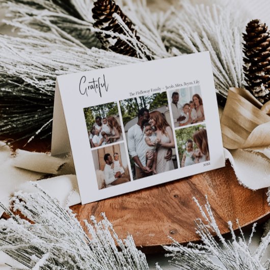 モダンクリスマスの台本が五枚折り感謝 シーズンカード