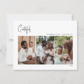 モダンクリスマスの台本に感謝の3枚の写真 シーズンカード (正面)