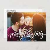 モダンクリスマスの台紙オーバーレイの写真カード ポストカード (正面/裏面)