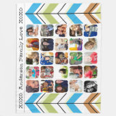 モダンクリスマスの家族の写真 フリースブランケット (正面)