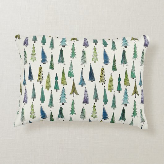 モダンクリスマスの木のパ図解入りの、写真付きのターン アクセントクッション (裏面)