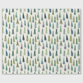 モダンクリスマスの木のパ図解入りの、写真付きのターン ラッピングペーパー (フラット)