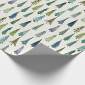 モダンクリスマスの木のパ図解入りの、写真付きのターン ラッピングペーパー (角)