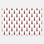 モダンクリスマスの木シンプル々雪の赤 ラッピングペーパーシート (正面3)