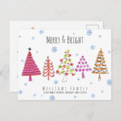 モダンクリスマスの木メリーが動く 案内ポストカード (正面/裏面)