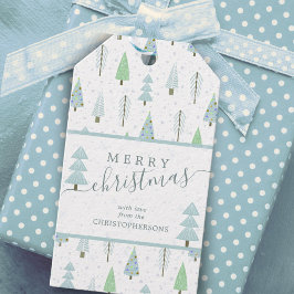 モダンクリスマスの木メリークリスマス ギフトタグ
