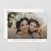 モダンクリスマスの楽しい休暇を書く ポストカード (正面/裏面)