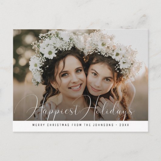 モダンクリスマスの楽しい休暇を書く ポストカード (正面)