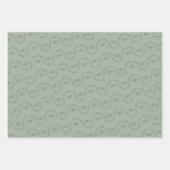 モダンクリスマスの楽しい緑のリース ラッピングペーパーシート (正面3)