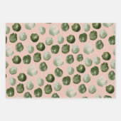 モダンクリスマスの水彩緑の点 ラッピングペーパーシート (正面3)