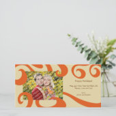 モダンクリスマスの渦巻き写真カード – オレンジ シーズンカード (スタンド正面)