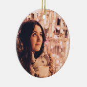 モダンクリスマスの祝日の完全写真 セラミックオーナメント (右)