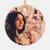 モダンクリスマスの祝日の完全写真 セラミックオーナメント (正面)