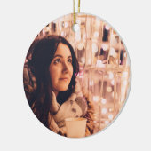 モダンクリスマスの祝日の完全写真 セラミックオーナメント (左)