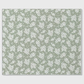 モダンクリスマスの紅葉ホリデーギフトセージグリーン ラッピングペーパー (フラット)